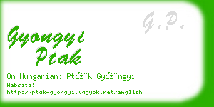 gyongyi ptak business card